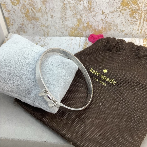 Kate Spade Silver Bow Solid bangle Bracelet - Picture 2 of 6